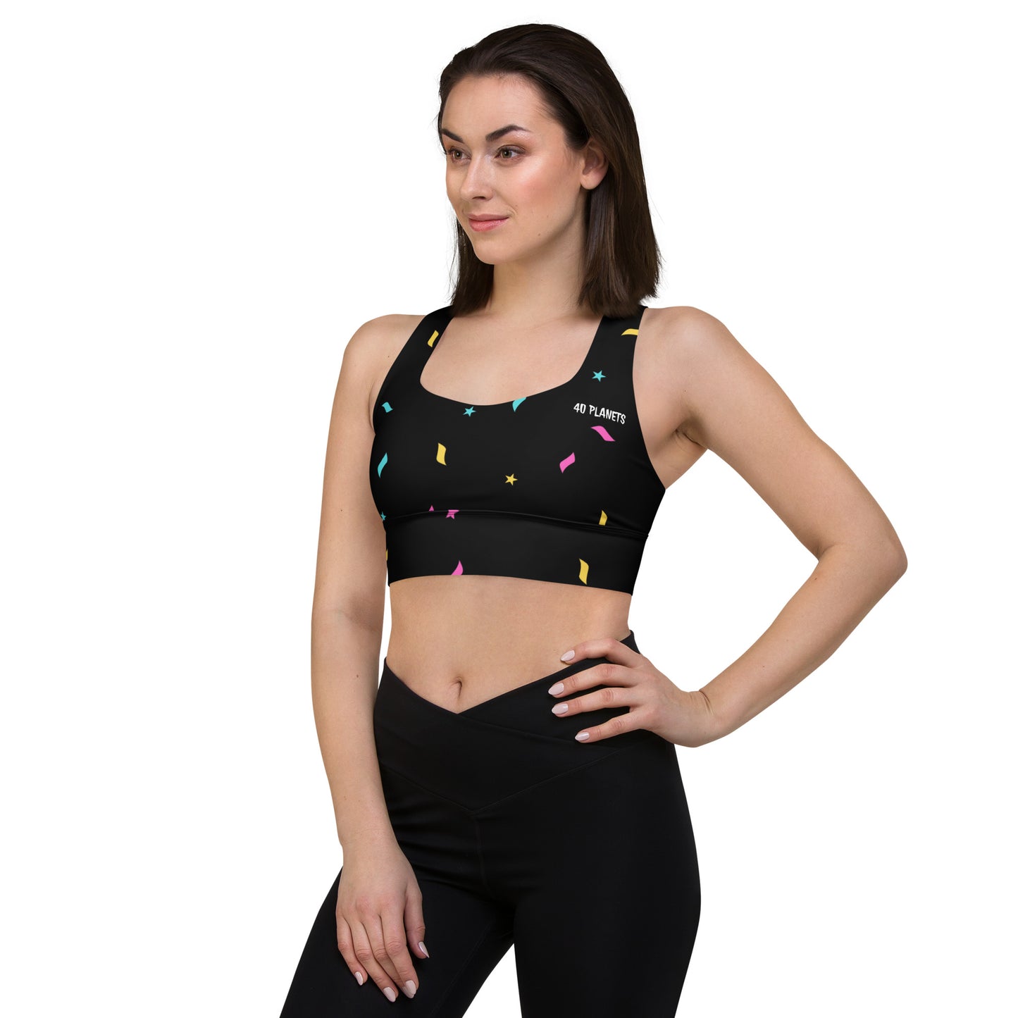 40Planets Pluto's Confetti Longline sports bra