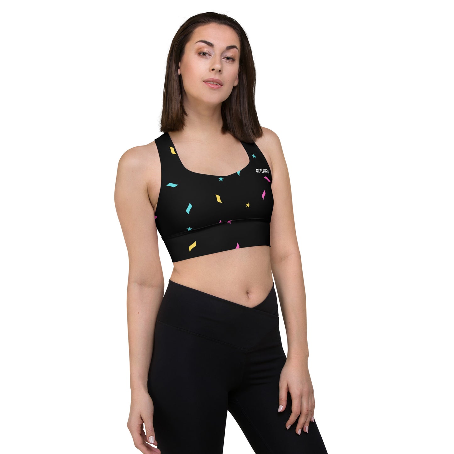 40Planets Pluto's Confetti Longline sports bra